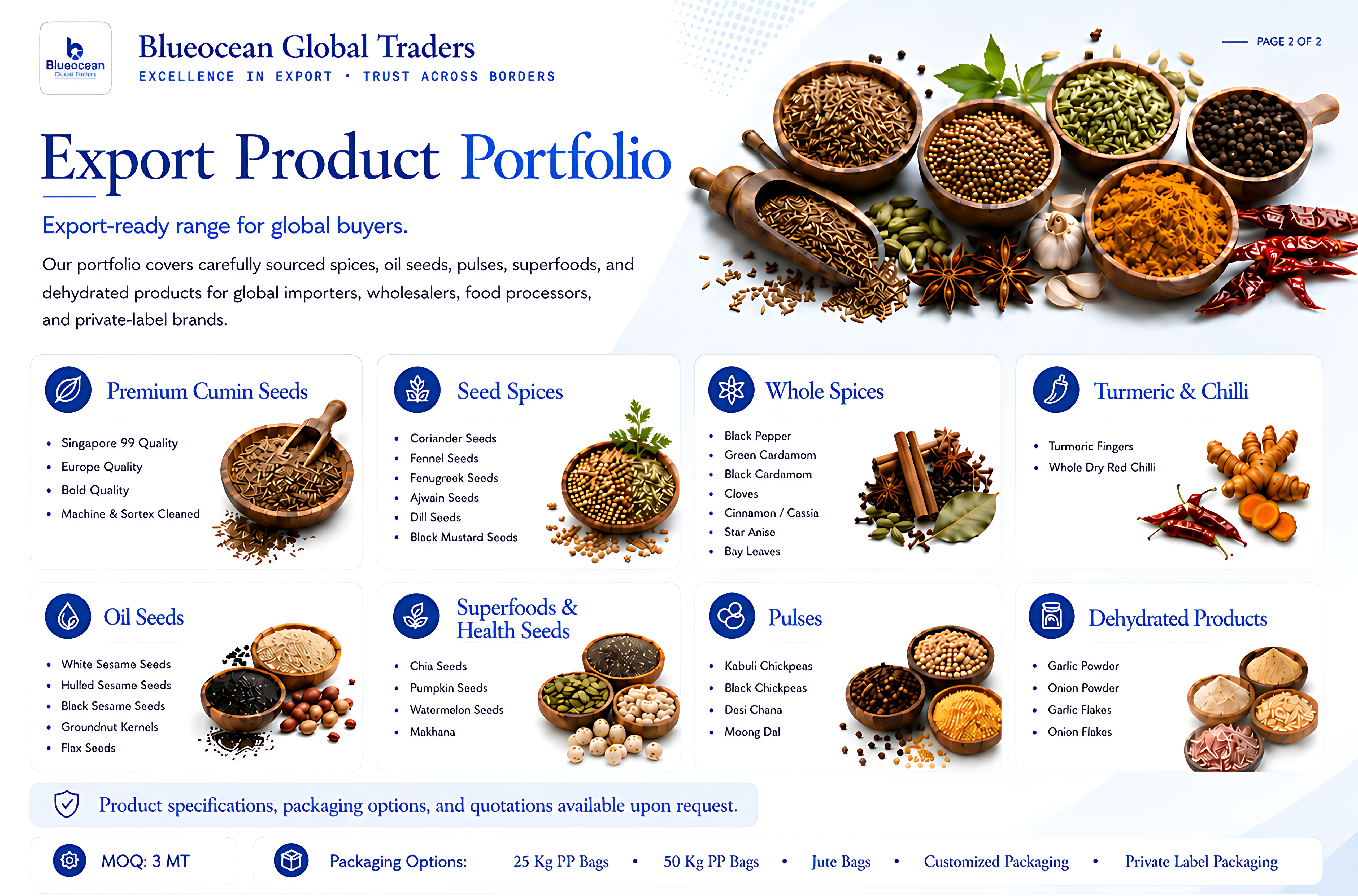 Blueocean Global Traders Product Portfolio